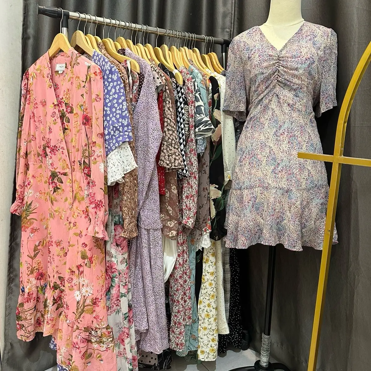 Dress floral Wanita Panjang Pesta Gaun
