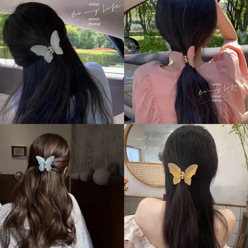 Kẹp Tóc Càng Cua, Thời Trang, Thiết Kế Hình Bướm Răng Chéo Thanh Lịch, Phụ Kiện Tóc 1