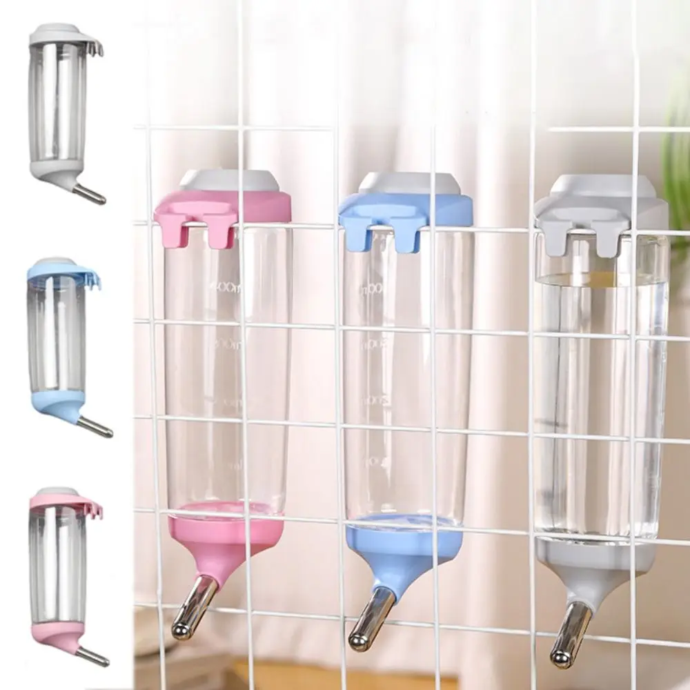 Pet Water Drinker 350/500 ML Rabbit Water Dispenser Automatic Plastic Pet Head Pipe Fountain Detachable Pet Hanging Water Bottle For Pet Cage