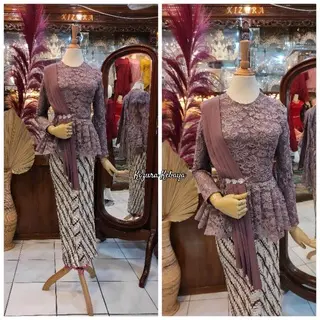 kebaya wisuda selendang domas brokat