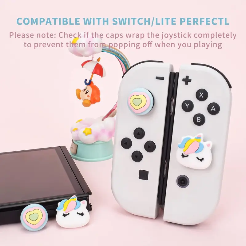 Cute Cartoon Kawaii Silicone Thumb Grip Caps, Joystick Covers for Switch / OLED / Switch Lite, Switch Game Accessories 5