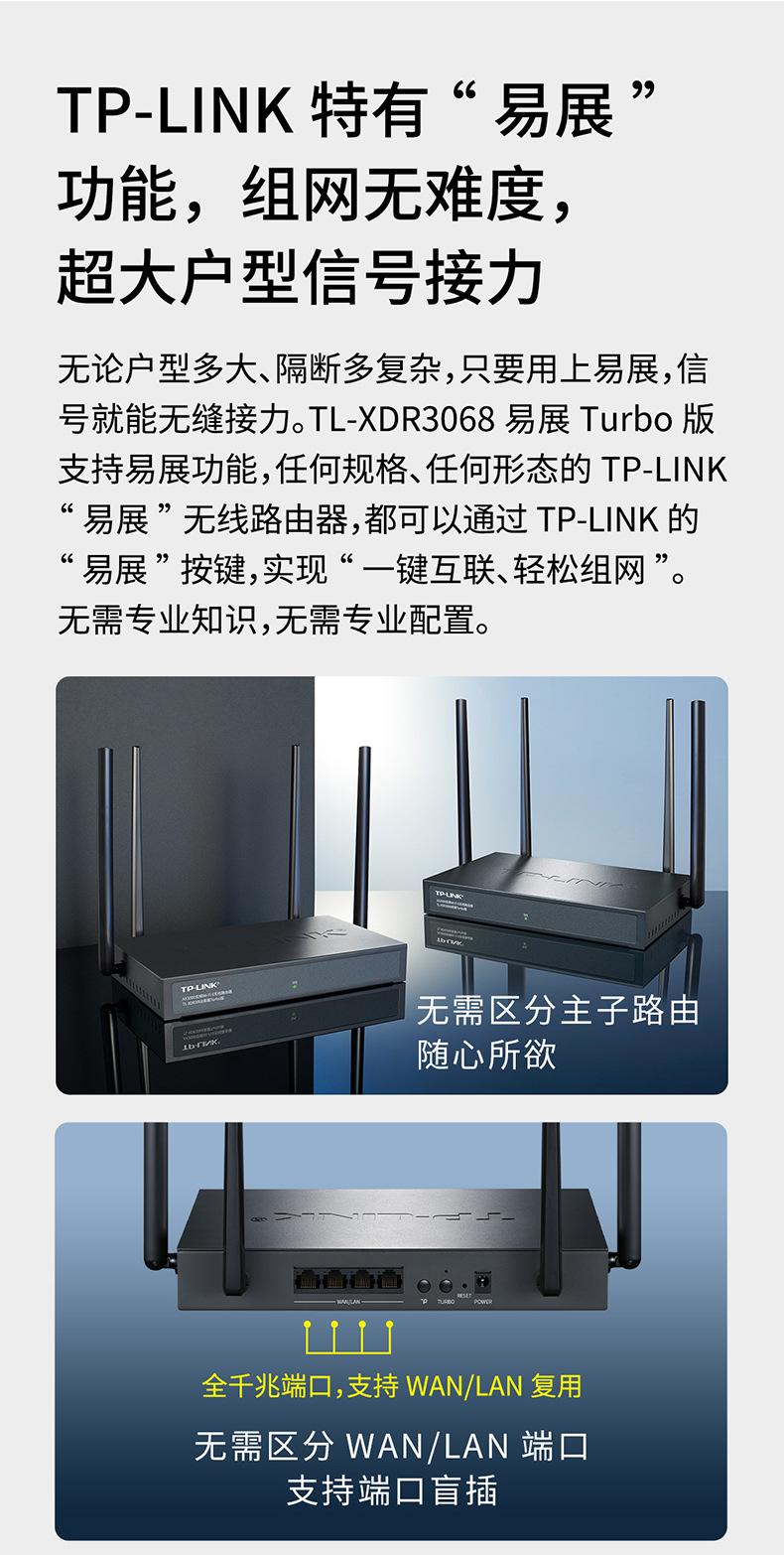 Product Introduction of TP-LINK TL-XDR3068 Turbo Edition AX3000 Dual-Band Gigabit WiFi6 Enterprise Wireless Router 4