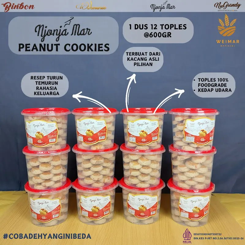 Njonja Mar - Peanut Cookies Kue Kacang Jadul @600 Gr/Pcs 7