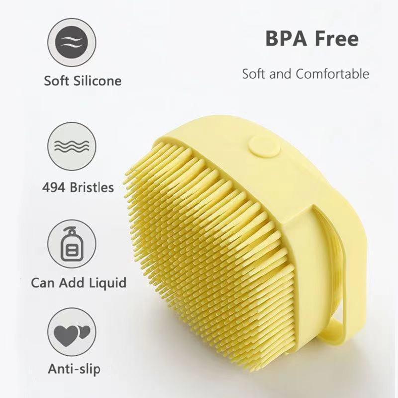 Soap Dispenser Brush for Shower (1 Count), Cleaning Products Mini Random Color Refillable Liquid Bath Brush, Hygiene Products, Everything Shower Products, Body Scrubber, Sweets Gifts for Men 4