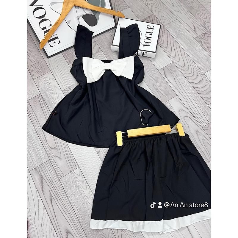  Bộ đồ nữ đùi mặc nhà 2 dây lụa mềm mịn nhẹ phom 40-56kg Quần Women Kem Nhung Quần Ngủ Thun Áo Tim - Top 