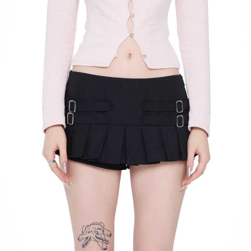 Chân váy SheByShj ngắn xếp ly màu đen - Dalya Skirt