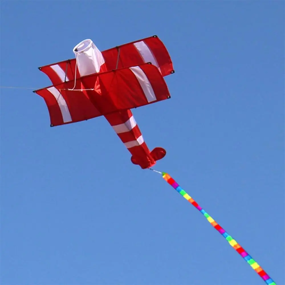 Single-Line Airplane Kites with Line Board & Line Outdoor Games Activities Long Tail Easy to Fly 86cm Beach Plane Kite for Children