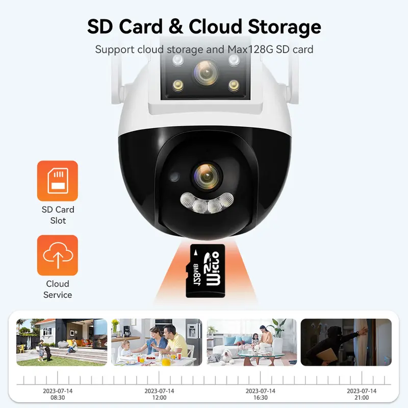 [Eksklusif]COD Yamiya Outdoor CCTV V380 PRO Dual Lens PTZ WiFi Wireless  Camera IR Night Vision SC05 V380 PRO +SD 32G