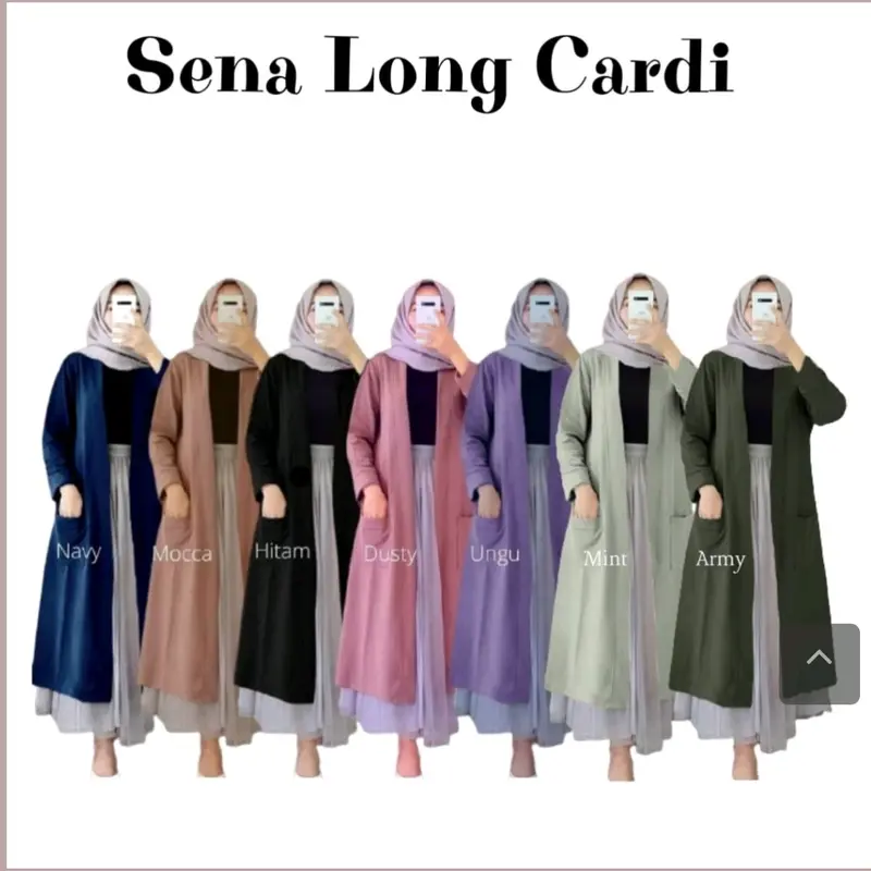 sena long  cardi/ cardigan cringkle airflow Premium Outer Baju Fit Muslim Panjang 6
