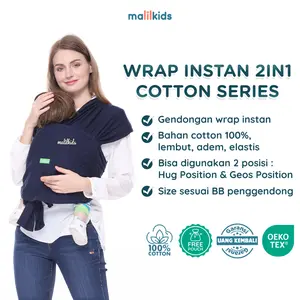 Malilkids Gendongan Bayi Wrap Instan 2in1