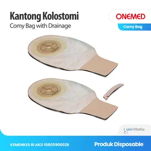 Kantong Kolostomi Comy Onemed / Colostomy Bag - Satuan, Model Kantung Tertutup Berpenjepit, Drainable