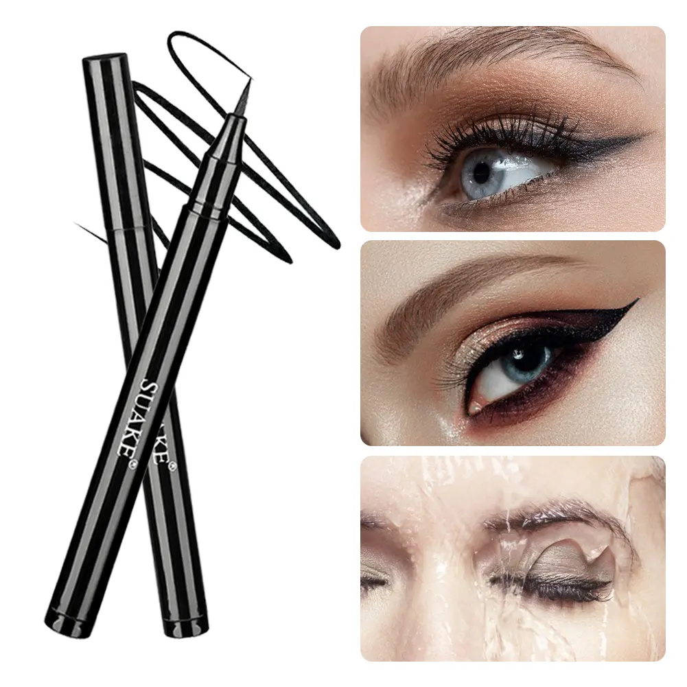 SUAKE Long Lasting Black Liquid Eyeliner Waterproof Eye Liner Pencil Quick Drying Not Bloom Natural Eyeliner Liquid Pen Cosmetic Tools [COD]