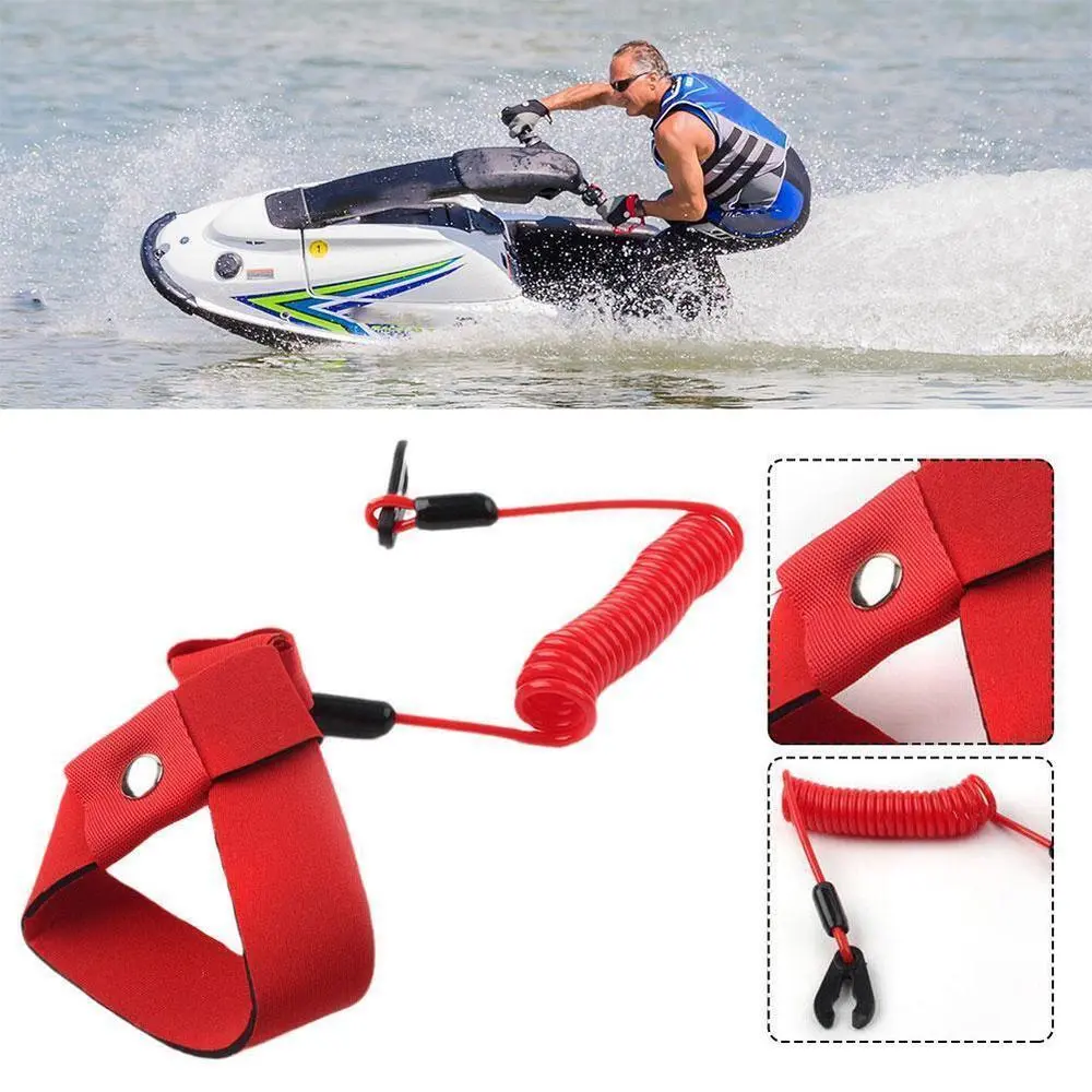 Waterproof Jet Ski High Visibility Red Nylon Wave Runner Floating Kill Key for Boating Water Sports Outdoor Adventure Safety Gear Recreational Users