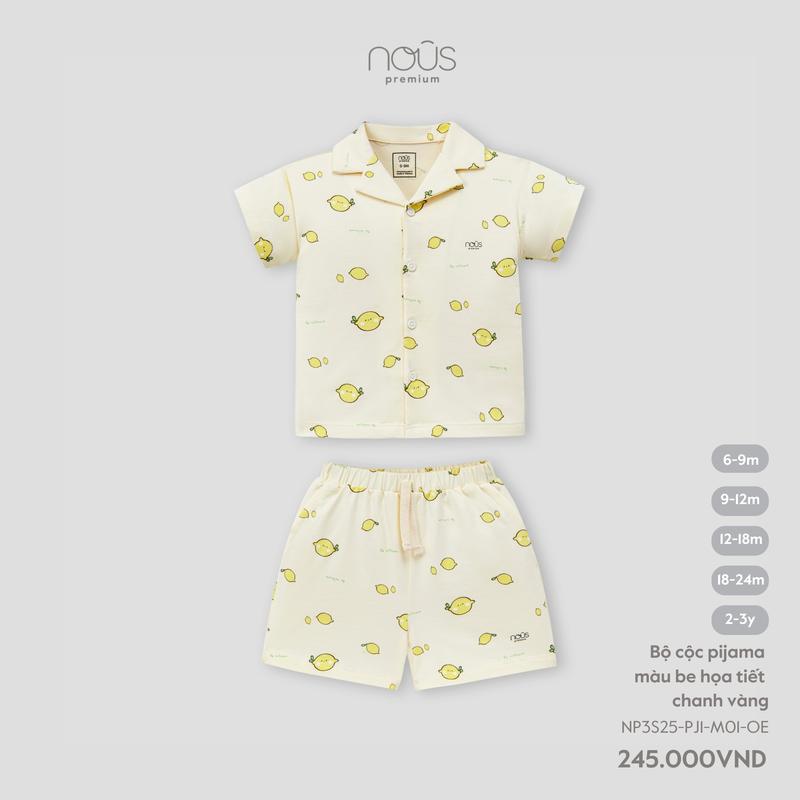   KOL Nous Baby  Bộ quần áo pyjama hoạ tiết quả chanh mặc hè cho bé gái chất liệu thoáng mát màu sắc dễ thương  cho bé từ 7-15kg  BST T3 