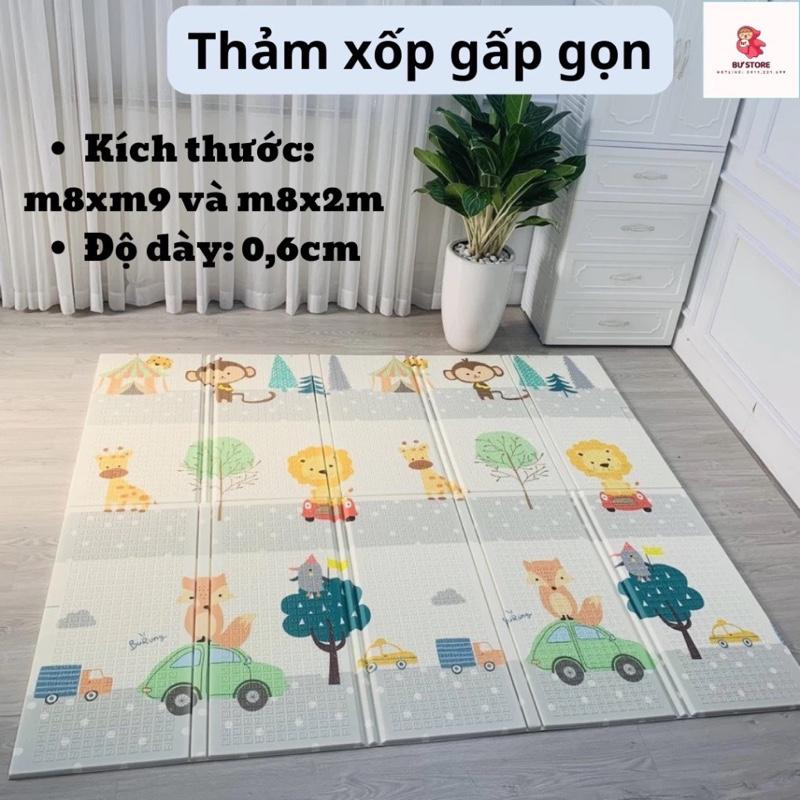 Thảm Xốp Gấp Xpe, Thảm Xốp Trải Sàn 2 Mặt Chống Trơn, Chống Thấm Gấp Gọn, Dùng Cho Bé Nhiều Màu Sắc Kích Thước 1m8x2m