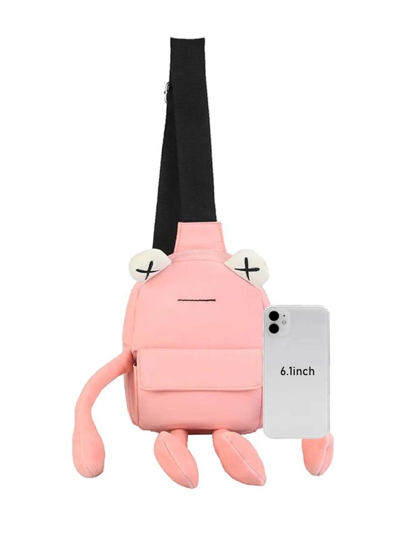 Product Introduction of Women's Cute Cartoon Frog Design Chest Pack, Casual Novelty Fanny Pack, Fashionable Zipper Sling Pack for Daily Use 46
