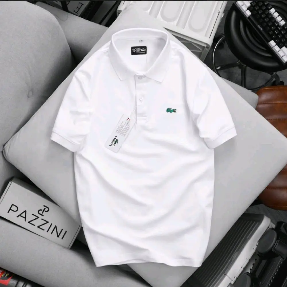 Áo Thun Nam Polo Cá xấu trắng thêu nhẹ có size M,L,XL, 2XL, 3XL