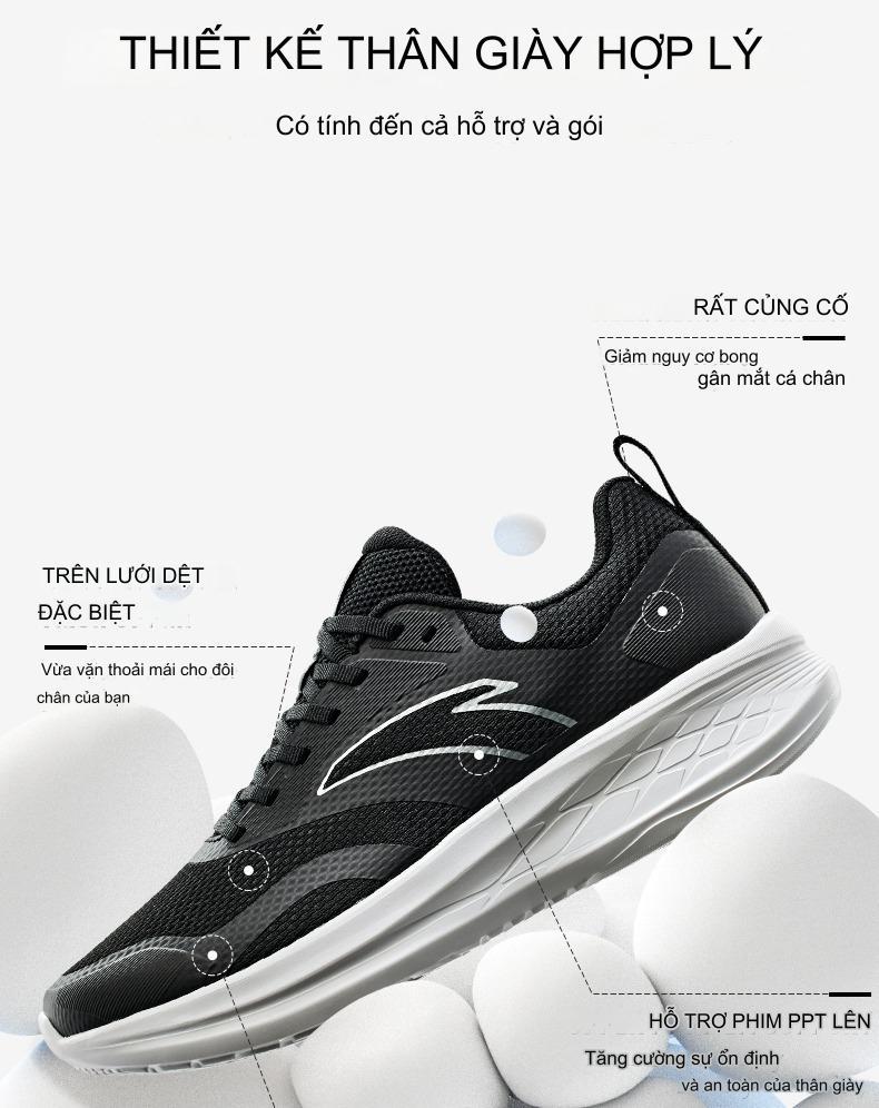 Product Introduction of Giày Chạy Bộ, Pickle Ball Nghiệp Dư Nam ANTA EASY RUN 9124E5513 | Giày Running 5 km Siêu Nhẹ ‍,Thoáng Khí , Sneaker Đế Cao Su Đàn Hồi, Êm Ái Hạn Chế Trơn Trượt Bảo Hành Chính Hãng ANTA Sport 27
