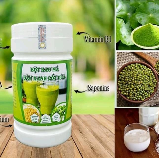 BỘT RAU MÁ ĐẬU XANH CỐT DỪA (Hộp 500gr)