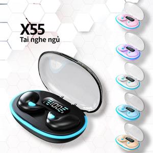 Fon Telinga Tidur, X55, Bunyi Terapung Hi-Fi, Kalis Air, Mikrofon Bersepadu, Bunyi, Serasi dengan iPhone dan Android, Kawalan Sentuhan, Kawalan Muzik Audio Earphones