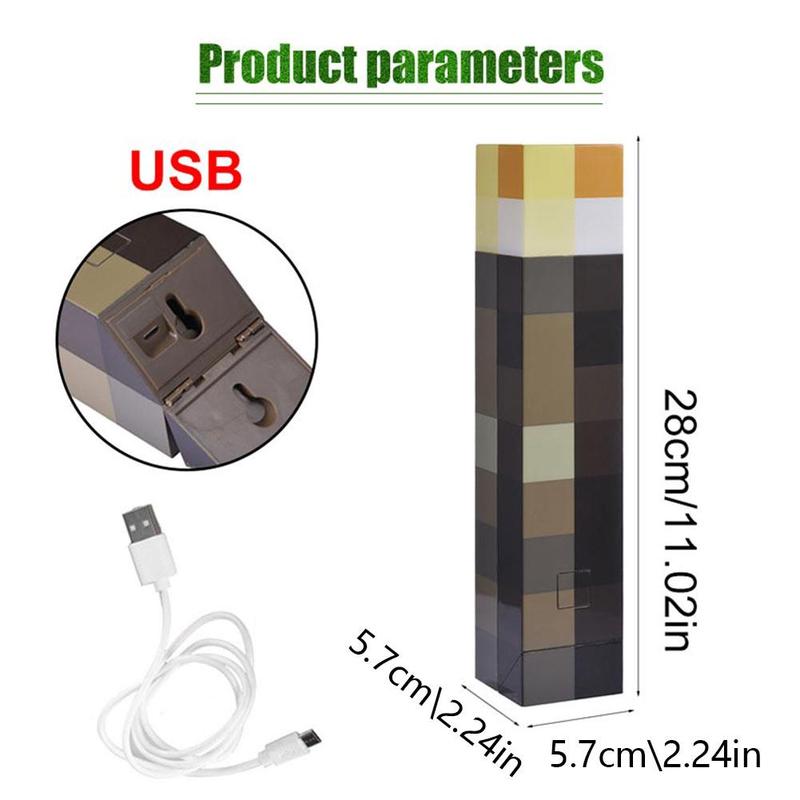 Product Introduction of Đèn pin LED Minecraft, Có Thể Sạc Lại, Đèn có độ sáng cao, Cầm Tay hoặc gắn trên tường, N4X5 21