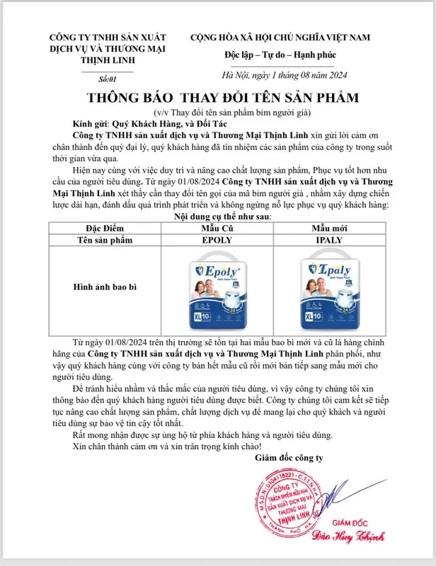 Bỉm quần người già Epoly/Ipaly chất lượng giá tốt combo 50 miếng M-L-XL 40 đến 85kg 8
