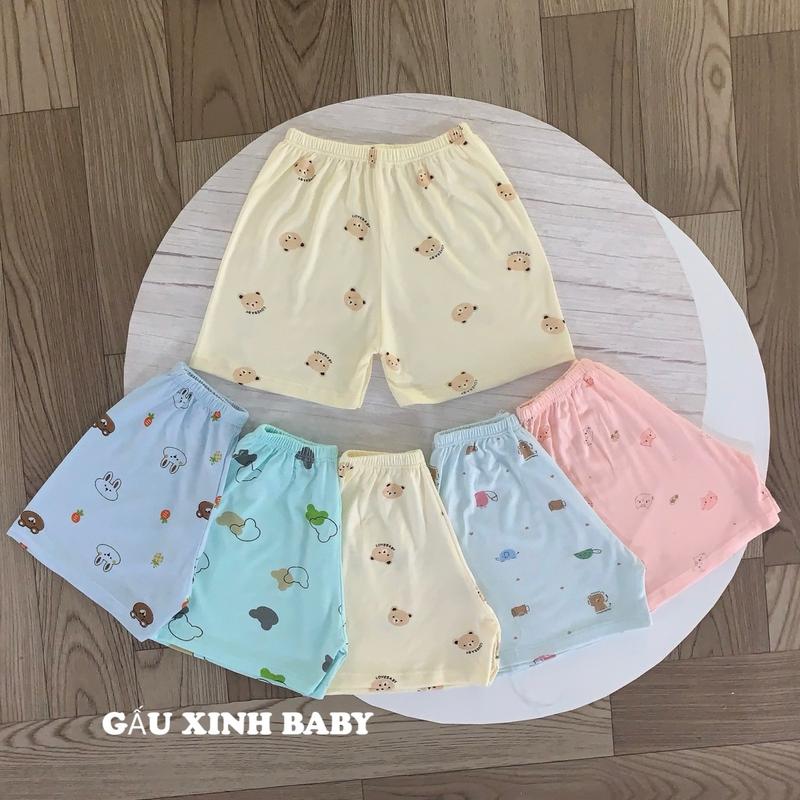 [Phom To Rộng]Sét 10 Quần Đùi Thun Lạnh Hoạ Tiết Màu Mềm Mát Co Giãn Cho Bé quanthun  lanh quan a 1