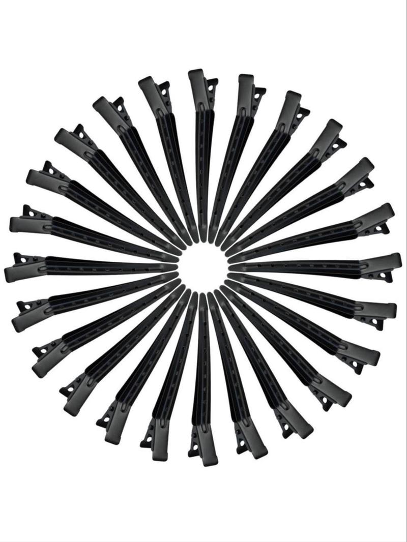 Product Introduction of Solid Color Hair Clip (24pcs), Large Duckbill Hair Styling Clip, Hairdressing Clip, Hand Push Corrugated Clip, Partition Positioning Clip 7