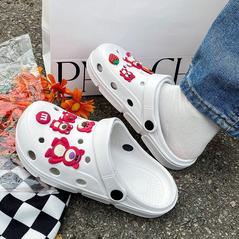Shoes Women's Slippers Popular Personalized Thick-Soled Slippers Men's Outerwear 2023 New Baotou Sandals Sandals Beach Shitting Feeling Men's Sandals Slippers 3