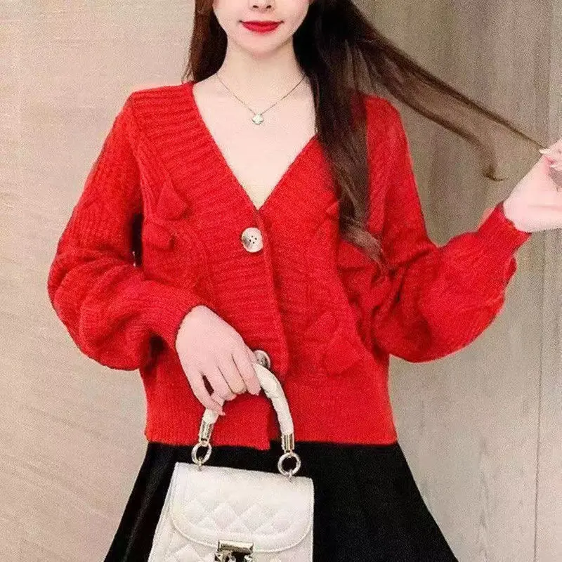Áo Len Nữ, Phong Cách Thường Ngày Cổ Điển Nhật Bản, Cổ Chữ V, Có Nơ, Dáng Rộng Vừa Vặn, Áo Cardigan Dệt Kim, Thích Hợp Cho Mùa Thu Và Mùa Đông, Có Thể Mặc Ngoài Trời, Hàng Mới Về 2024 4