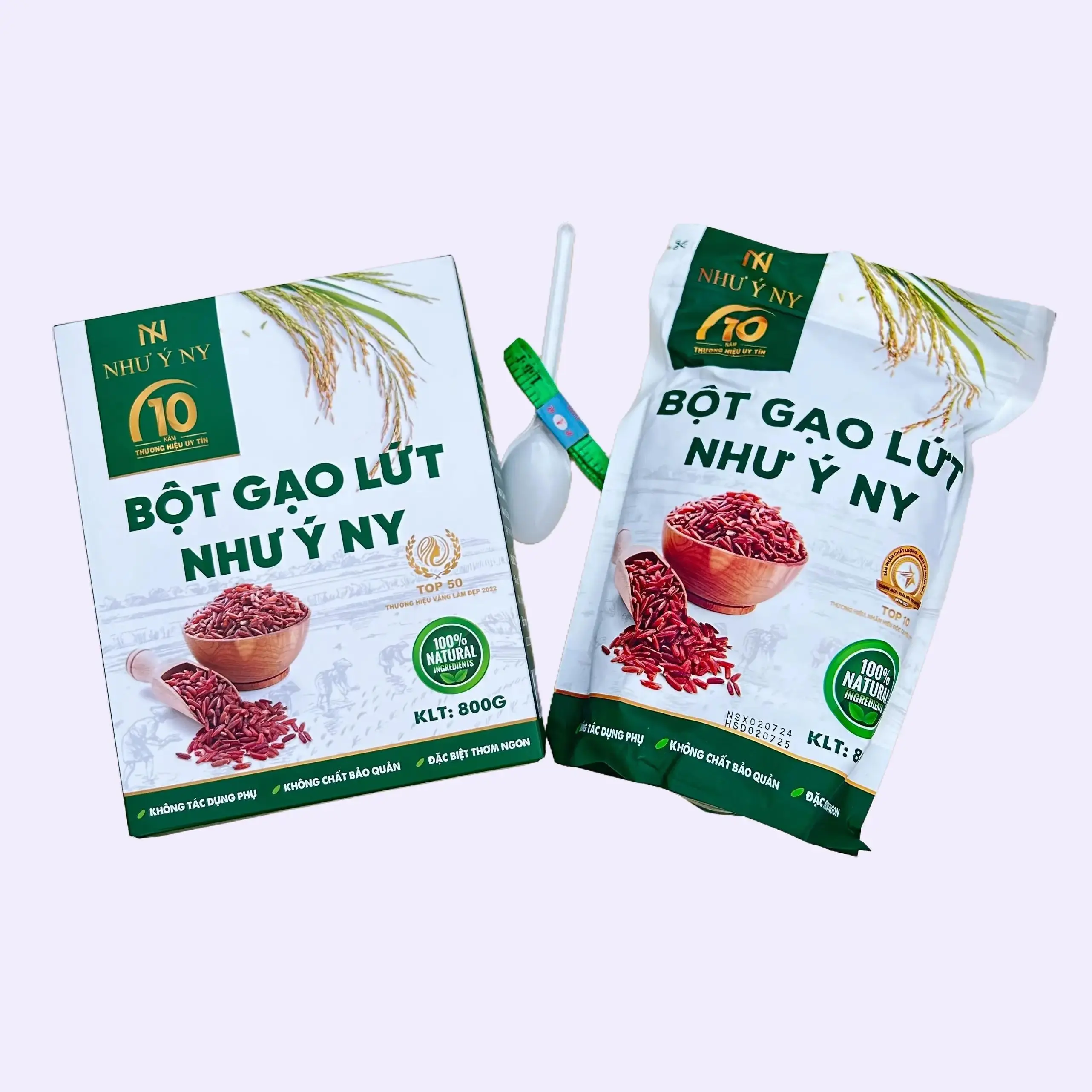 Bột Gạo Lứt Như Ý NY - 01 Hộp - Mỗi Hộp Gồm 01 Túi Bột 800g