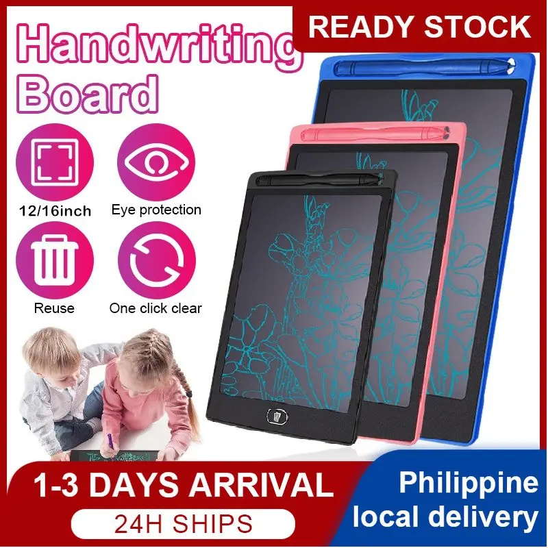 LCD Writing Tablet 8.5inch / 12inch / 16 inch Ultra Thin Smart Notebook Writing Board One Button Erase With Pen Drawing Pad LCD Electronic Handwriting Tablet Pads Board for Kids Gift