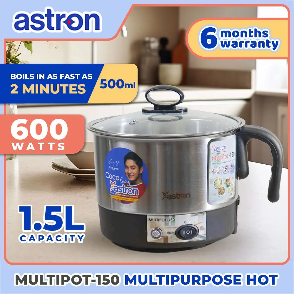 Astron MULTIPOT150 Multipurpose Electric Hot Pot - 1.5 Liter Capacity ...