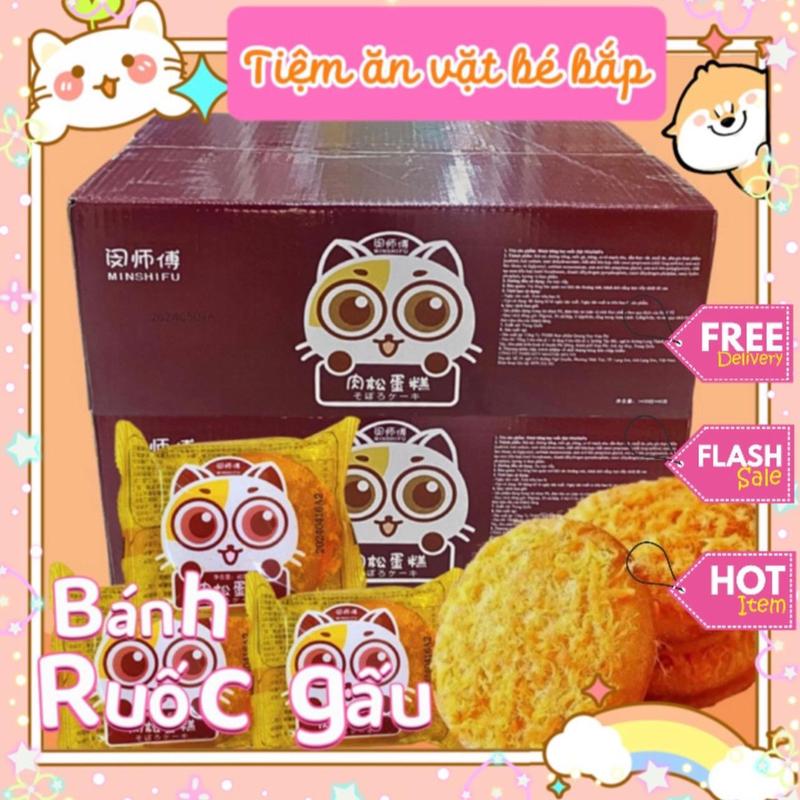 Bánh Ruốc Gấu Chà Bông Đài Loan 30 Cái Mặn Date Mới 40gr banh keo