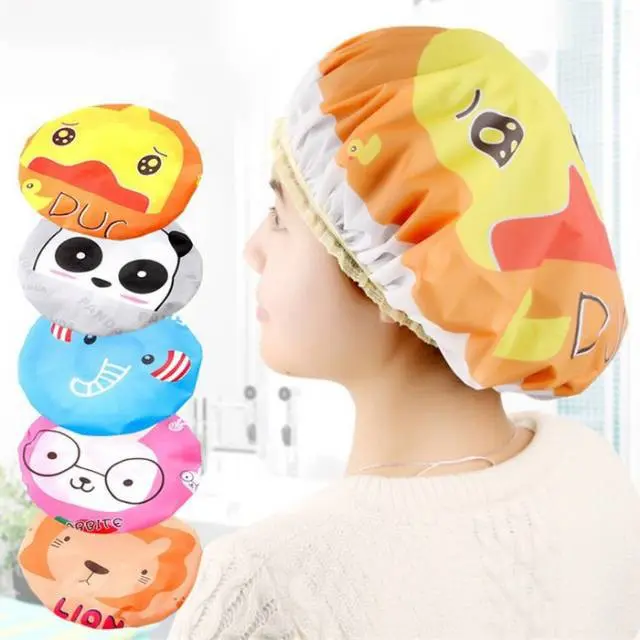 Cartoon Shower Cap Karakter Topi Mandi Lucu Japan Style Dewasa Anak Waterproof