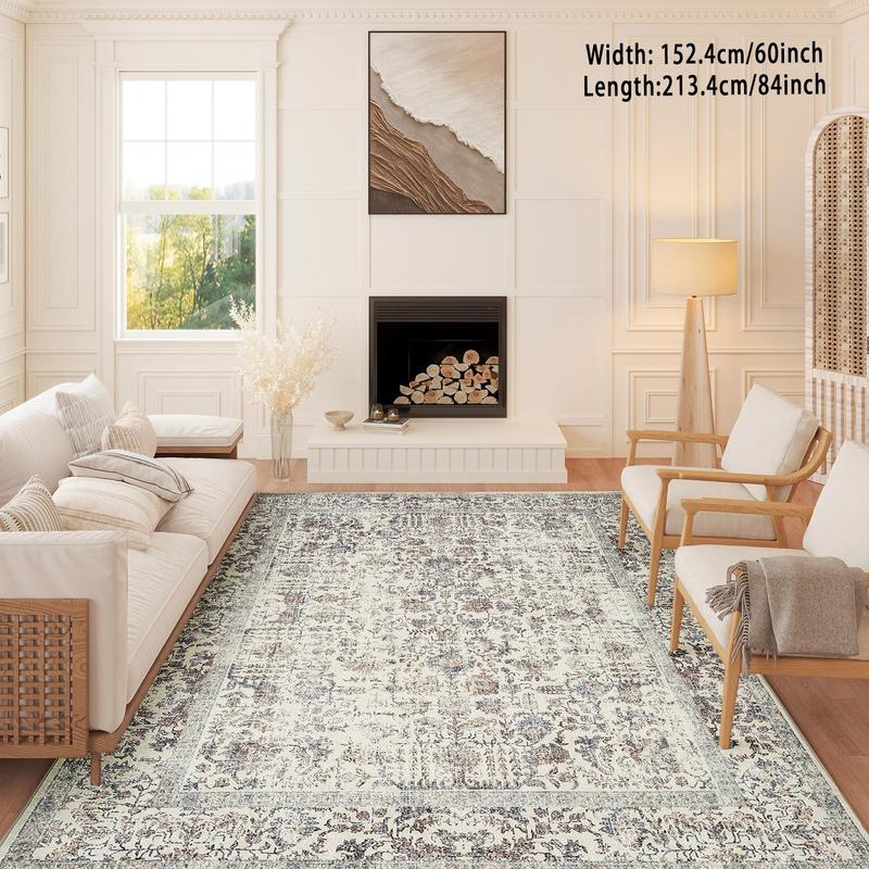 Geometric Pattern Room Decor Carpet, 1 Count Non-slip Soft Floor Mat, Lounge Rug Large Neutral, Machine Washable Decorative Rugs for Living Room Bedroom, Stocking Fillers Gift, Large Living Room Rugs, Kids Bedroom Rugs 7