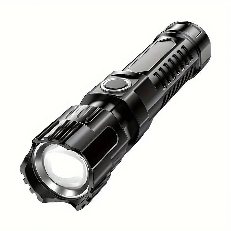 USB Rechargeable LED Flashlight, 2 Counts Portable Zoom Flashlight, Outdoor Strong Light Flashlight for Camping & Hiking, Camping Equipment, Travel Accessories, Camping Gear 8