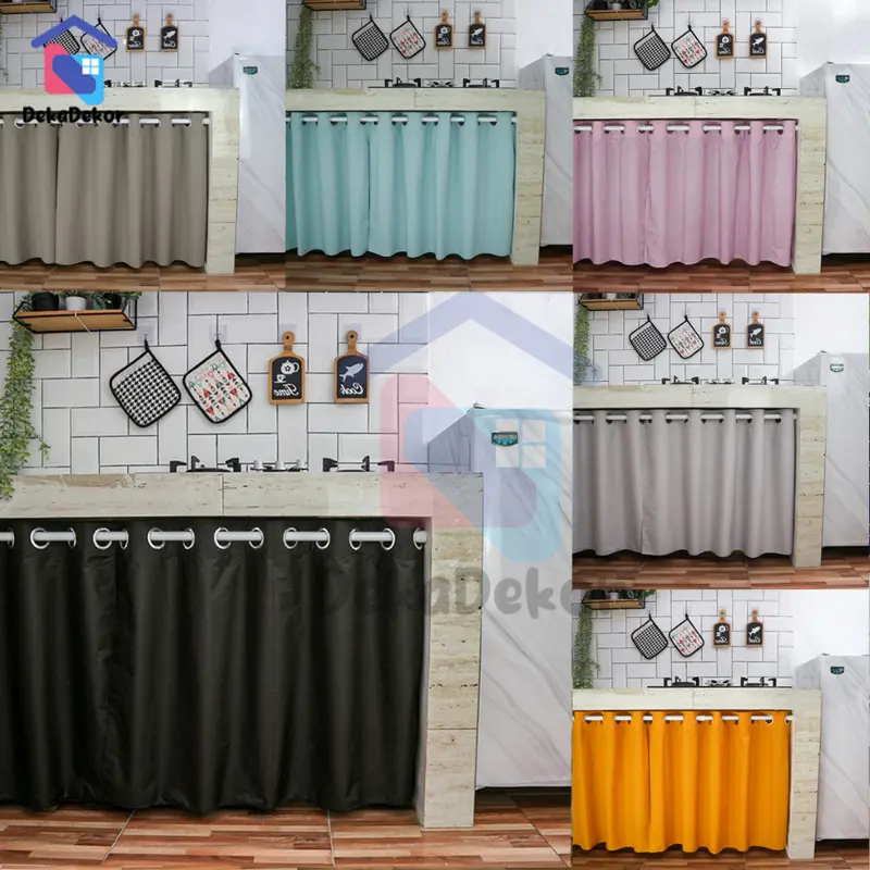 Gorden Smokring Waterproof tahan air dan anti noda pemasangan pakai tiang 0