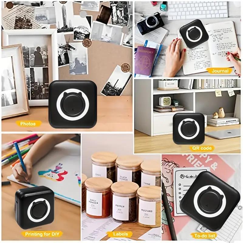 Portable Thermal Printer, 1 Count USB Rechargeable Wireless Label Printer with 1 Roll Print Paper, Bluetooth-compatible Label Maker for Home, School, Office 5