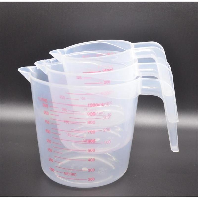 Plastic Transparent Graduated Measures Cup Household Kitchen Baking Measuring Tool Set Handle Design Cups 3