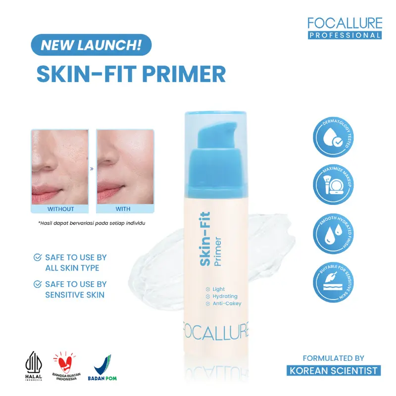 FOCALLURE Skin-Fit Primer Anti-Cakey Locks Makeup Oil-Control Hybrid Probase 4
