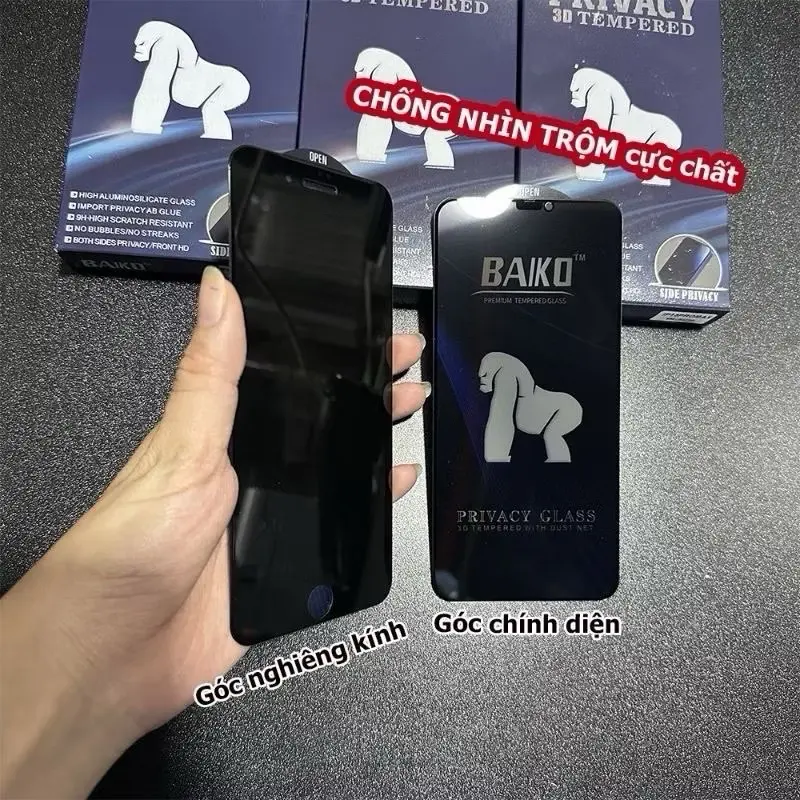 Kính cường lực Baiko chống nhìn trộm iPhone 7Plus/8Plus/X/Xsmax/11/11Promax/12/12Promax/13/13Promax/14Pro/14Promax Phụ Kiện 4