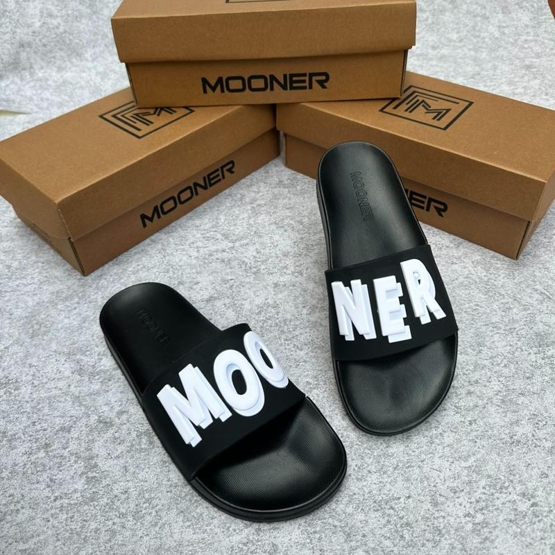  Dép chữ Mooner nổi về 3 màu dành cho  nữ dép đế Pu quai cao su nước mang êm chân dép nam nữ 