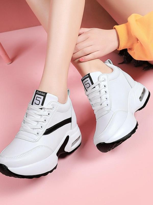 Platform lace-up trainers