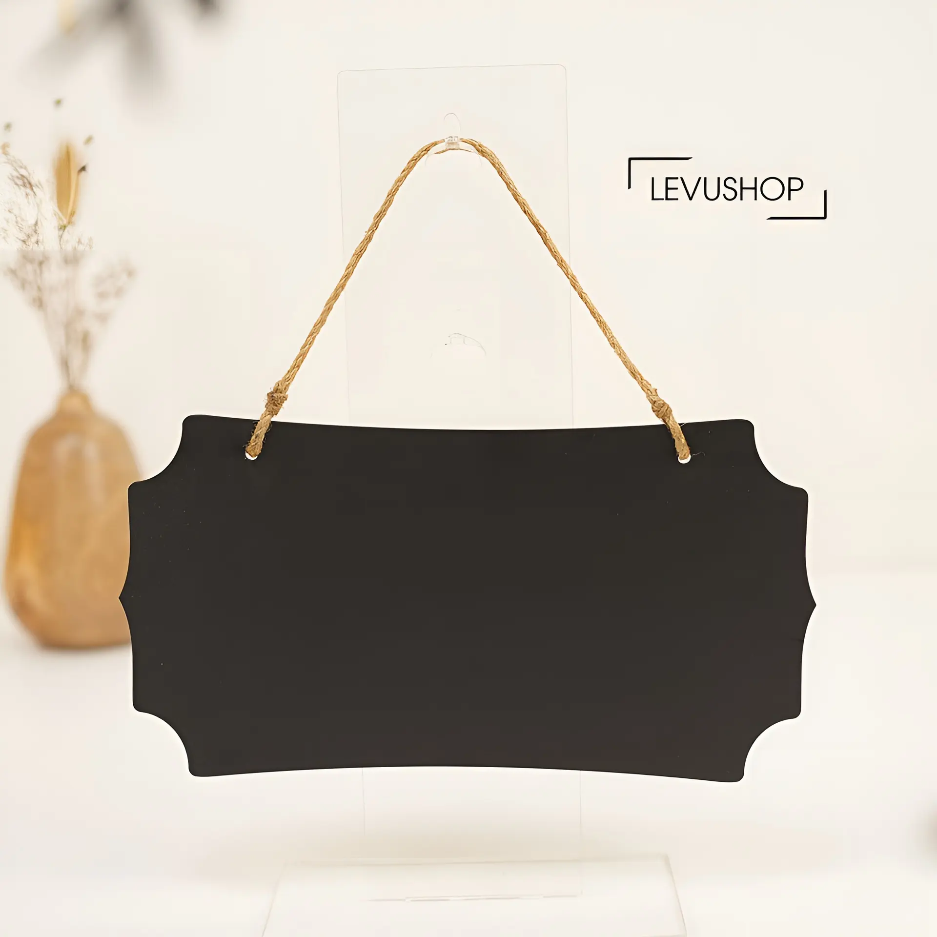 Bảng gỗ viết phấn treo cửa tường tiện lợi, chất liệu gỗ MDF dán 2 mặt Treo Tường Decor