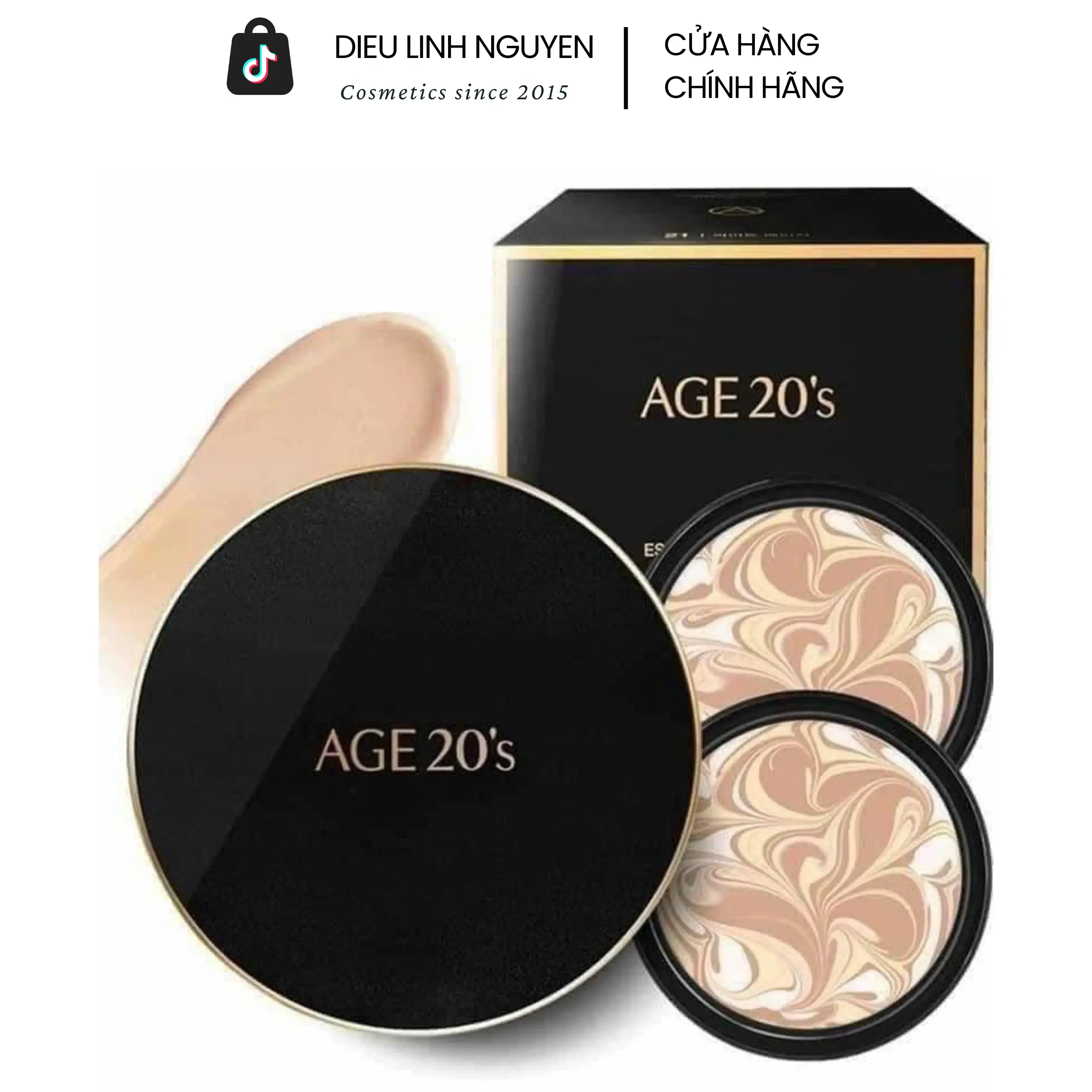Phấn tươi lạnh che phủ tốt Age 20s Signature Essense [1+1 lõi refil] SPF 50 PA++++ Trang Điểm Nữ cushion  age
