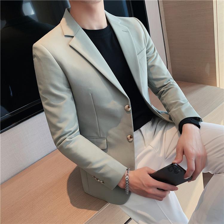Product Introduction of Slim Fit Men's Blazer Korean Style Ins Trendy Cool High-End Casual Suit Business Formal Hairstylist Jacket Footwear 27