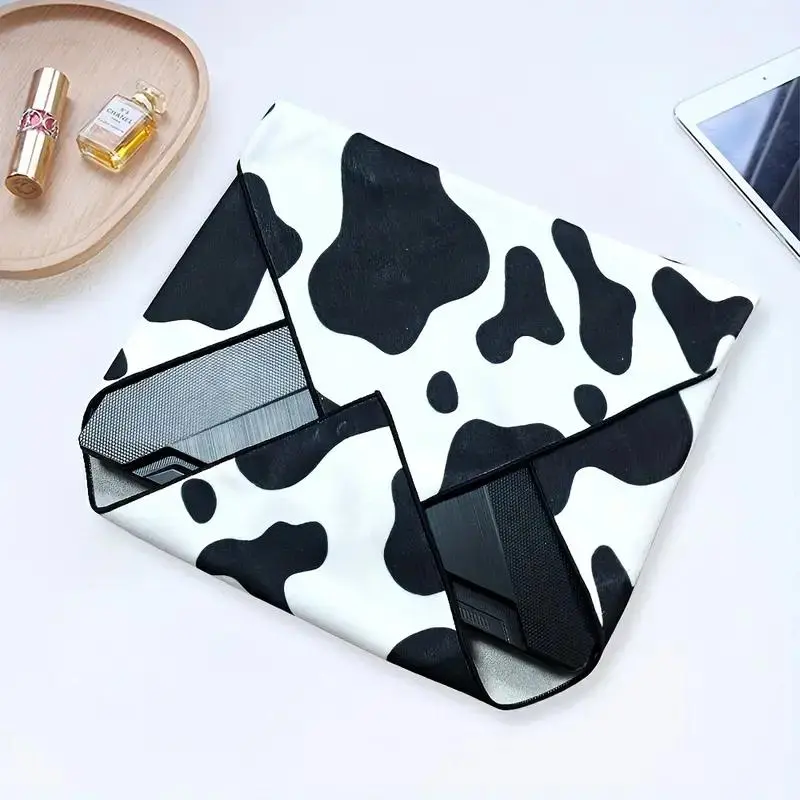 Cow Print Makeup Bag, 1 Count Multi-functional Makeup Organizer, Dustproof Storage Bag for Digital Products, Cosmetic Bag for Women & Girls 0