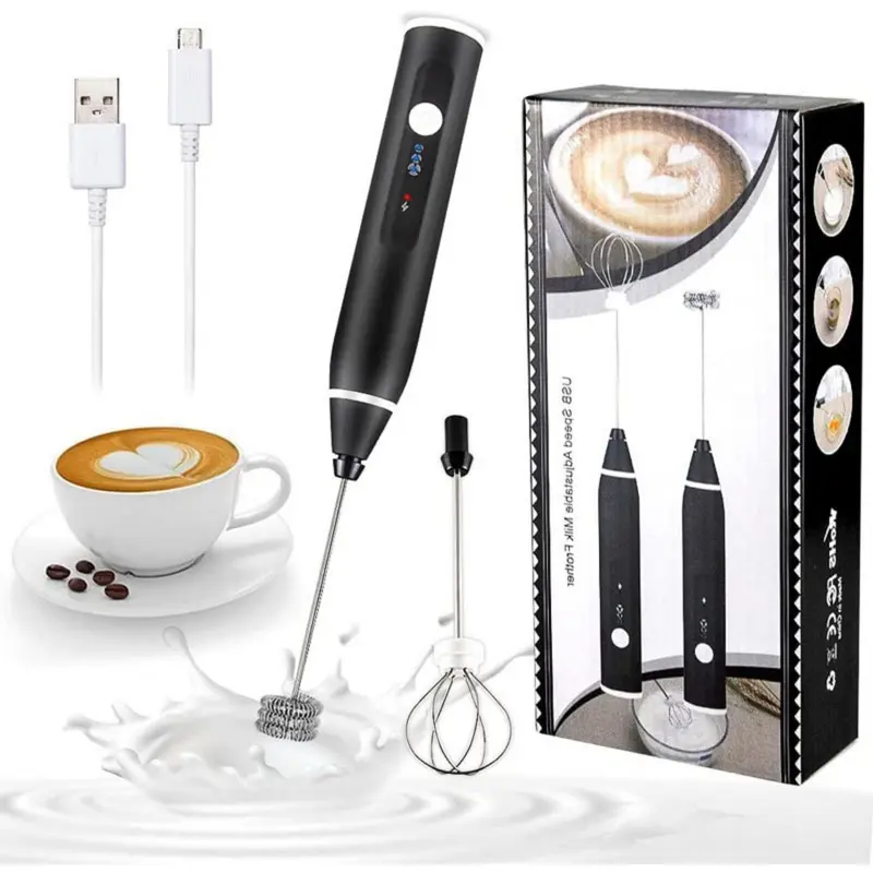 Alat Kocok Telur Elektrik Pengaduk Kopi Elektrik Cappuccino Maker Mini Electric Hand Mixer Pengocok Telur Pengaduk Telor / Milk Frother Mixer Kopi Dalgona Milkshake Pengocok Minuman Pengaduk Coffee Latte Kopi Susu Hot Chocolate Baterai Hitam 2