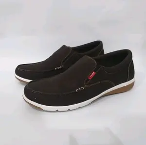 sepatu casual bahan Kanvas premium pria Shoes Flat Hitam Coklat